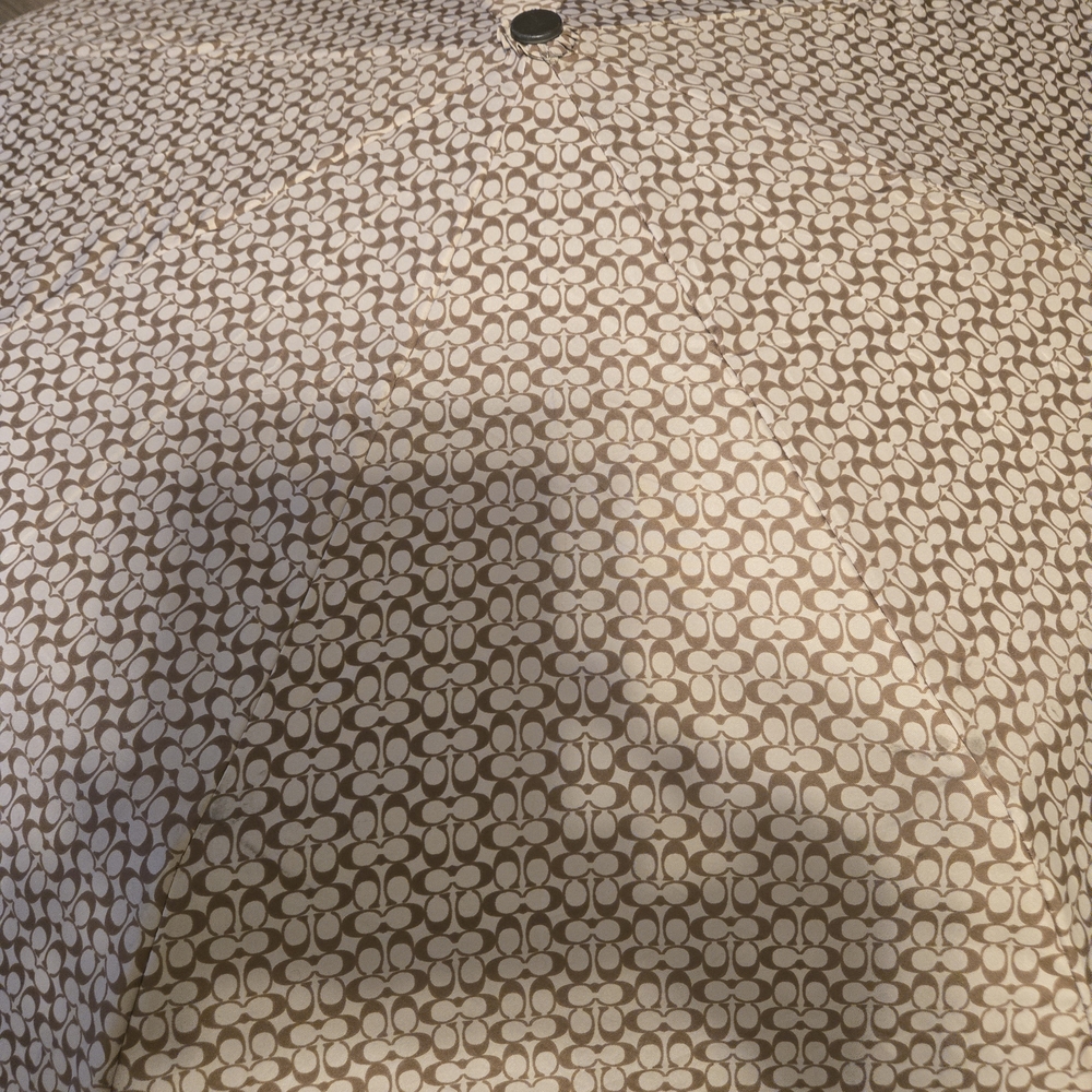 Coach Tan and Brown Patterned Umbrella